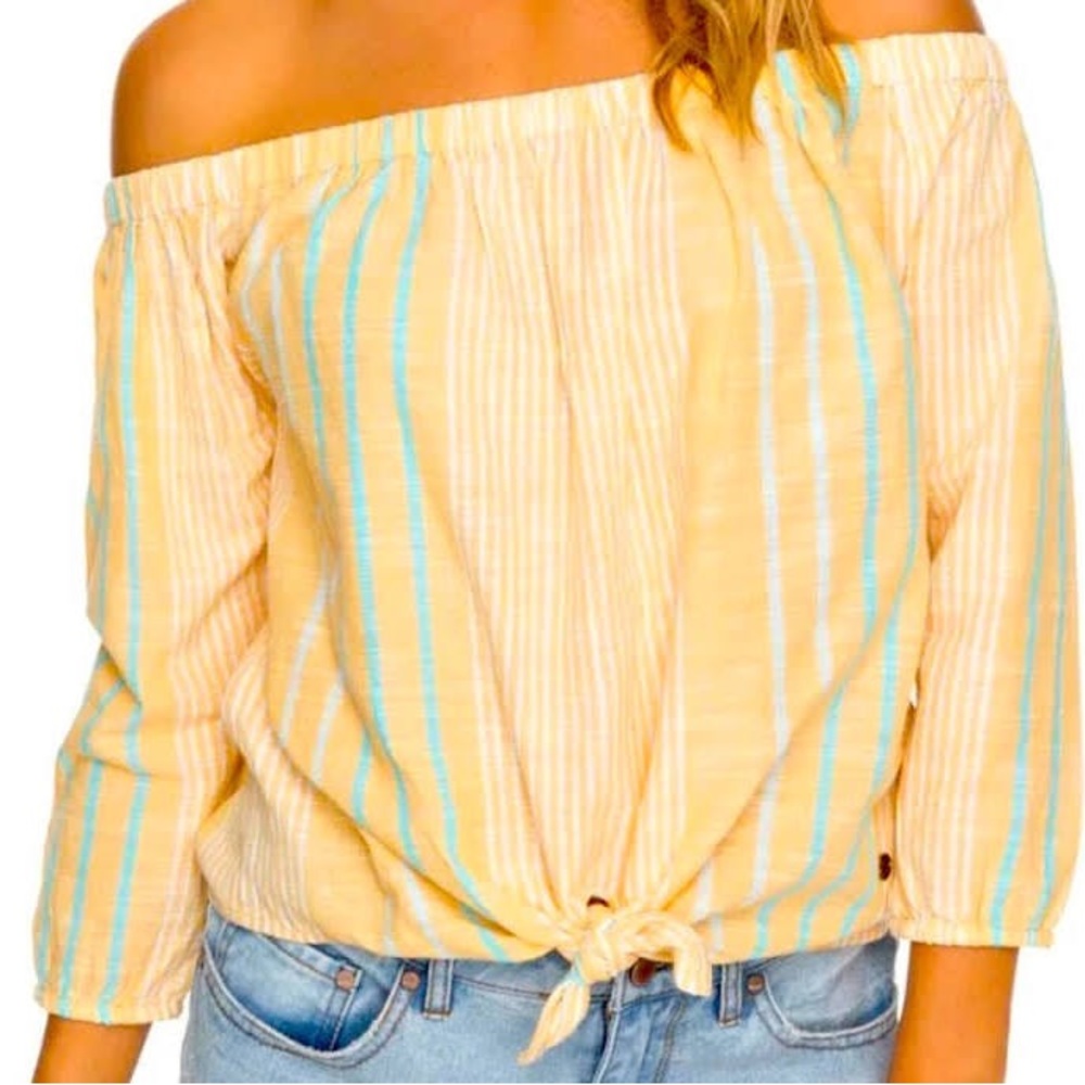 Roxy Off the Shoulder Yellow Blouse